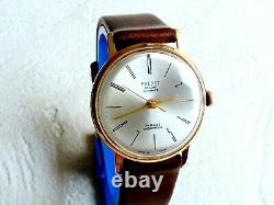 Soviet russian Poljot de luxe automatic 14 K gold 583 watch, 29 j, 1960's