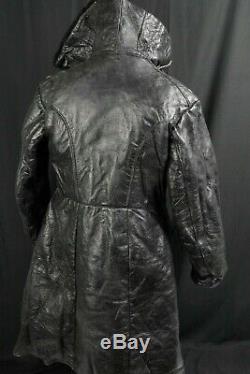 Sz. 54 Soviet NAVY Naval Black Sheepskin Coat Russian ARMY TULUP Fur Coat NKVD