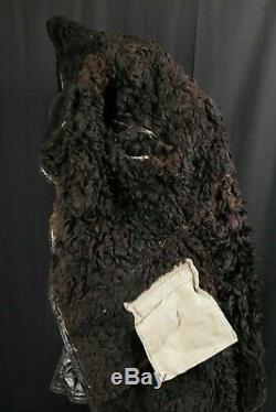 Sz. 54 Soviet NAVY Naval Black Sheepskin Coat Russian ARMY TULUP Fur Coat NKVD