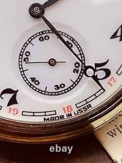 TRAIN MOLNIJA Vintage Soviet CCCP USSR russian pocket watch 18 jewels #7578