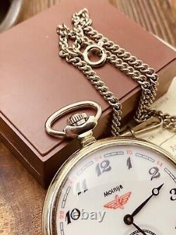 TRAIN MOLNIJA Vintage Soviet CCCP USSR russian pocket watch 18 jewels #7578