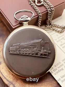 TRAIN MOLNIJA Vintage Soviet CCCP USSR russian pocket watch 18 jewels #7578