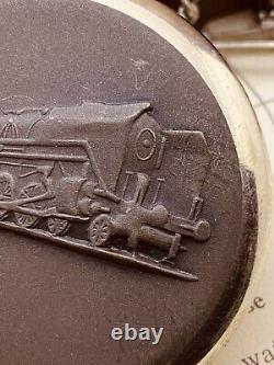 TRAIN MOLNIJA Vintage Soviet CCCP USSR russian pocket watch 18 jewels #7578