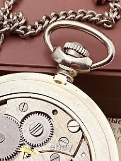 TRAIN MOLNIJA Vintage Soviet CCCP USSR russian pocket watch 18 jewels #7578