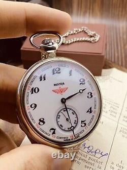 TRAIN MOLNIJA Vintage Soviet CCCP USSR russian pocket watch 18 jewels #7578