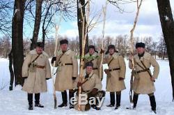 TULUP Bekesha Russian Officer Winter Sheepskin Coat Army USSR Bekes Jacket Warm