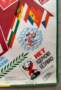 Two Sided Rare Vintage USSR Russian Avant-Garde Soviet Army Propaganda Poster