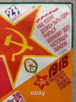 Two Sided Rare Vintage USSR Russian Avant-Garde Soviet Army Propaganda Poster