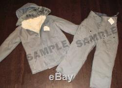 USSR Army Russian winter military suit Coat, pants/ Fur Lambskin Size 52-56