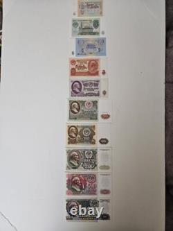 USSR CCCP Russian 1-1000 Rubles 10 Banknote Set Soviet Era Currency Paper Money