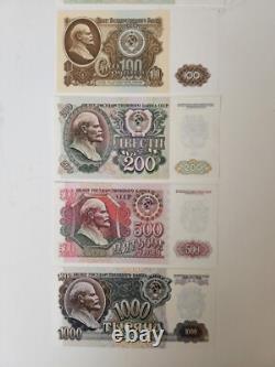 USSR CCCP Russian 1-1000 Rubles 10 Banknote Set Soviet Era Currency Paper Money
