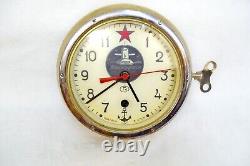 USSR Russian Soviet Vostok Navy Marine Submarine/Ship's Clock Working 202400182