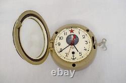 USSR Russian Soviet Vostok Navy Marine Submarine/Ship's Clock Working 202400182