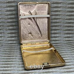 USSR Russian Soviet metal cigarette case? Osmos Soviet satellites of the? Arth