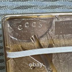 USSR Russian Soviet metal cigarette case? Osmos Soviet satellites of the? Arth