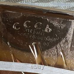 USSR Russian Soviet metal cigarette case? Osmos Soviet satellites of the? Arth