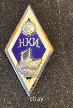 USSR SOVIET Russian MILITARY ACADEMY Graduate BADGE Navy Officer School Nikolaev