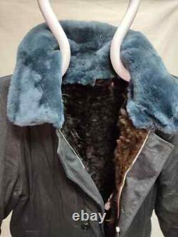 USSR Soviet Russian Army BEKESHA Sheepskin Military Winter Coat TULUP, Size 56