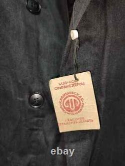 USSR Soviet Russian Army BEKESHA Sheepskin Military Winter Coat TULUP, Size 56