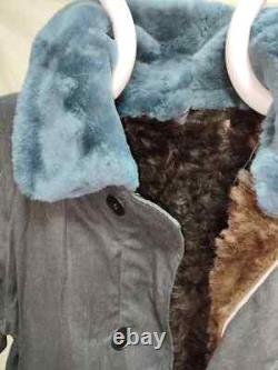 USSR Soviet Russian Army BEKESHA Sheepskin Military Winter Coat TULUP, Size 56