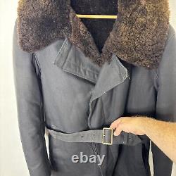 USSR Soviet Russian BEKESHA Sheepskin Military Winter Coat TULUP Men 54 XL/2XL