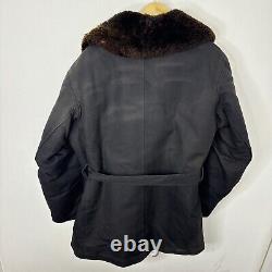USSR Soviet Russian BEKESHA Sheepskin Military Winter Coat TULUP Men 54 XL/2XL