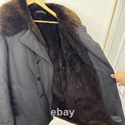 USSR Soviet Russian BEKESHA Sheepskin Military Winter Coat TULUP Men 54 XL/2XL
