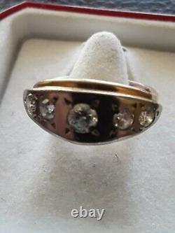 USSR Soviet Russian Gold Ring With Genuine Yakutia Diamonds 14K 583 0.93 carat