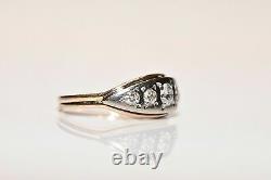 USSR Soviet Russian Gold Ring With Genuine Yakutia Diamonds 14K 583 0.93 carat