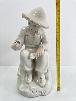 USSR Soviet Russian Jr. Geologist 12 Statuette, 14kt trim Polonskiy Faience