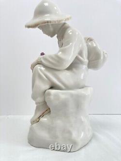 USSR Soviet Russian Jr. Geologist 12 Statuette, 14kt trim Polonskiy Faience