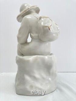 USSR Soviet Russian Jr. Geologist 12 Statuette, 14kt trim Polonskiy Faience
