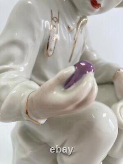 USSR Soviet Russian Jr. Geologist 12 Statuette, 14kt trim Polonskiy Faience