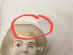 USSR Soviet Russian Jr. Geologist 12 Statuette, 14kt trim Polonskiy Faience