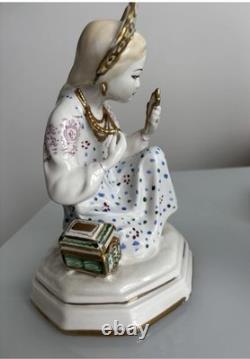 USSR Soviet Russian LZFI 1960 RARE Vintage Porcelain Malachite Box 8