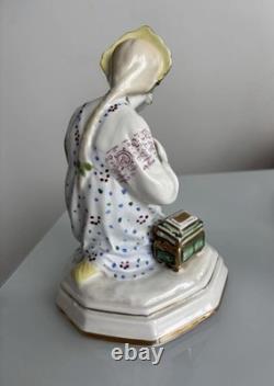 USSR Soviet Russian LZFI 1960 RARE Vintage Porcelain Malachite Box 8