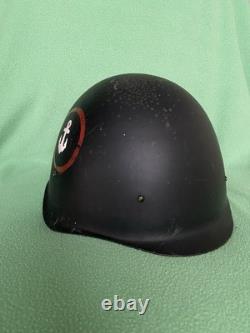 USSR Soviet Russian Naval Infantry Marines black SSh-40 steel helmet. Anchor
