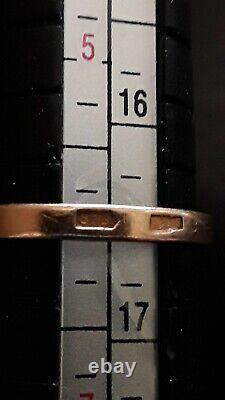 USSR Soviet Russian Rose Pink Gold 14k 583 Ruby Women's Band Ring size 6