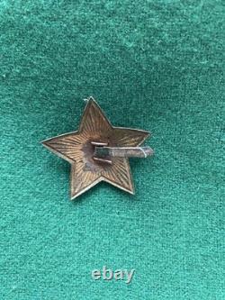 USSR Soviet Russian WW2 Red Army biggest cap hat badge red star. Rare. 1930-s