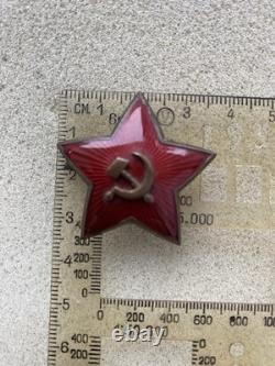 USSR Soviet Russian WW2 Red Army biggest cap hat badge red star. Rare. 1930-s