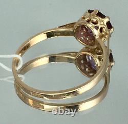 USSR Vintage Original Soviet Alexandrite Solid Rose Gold Ring 583 14K, USSR Gold