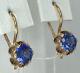 Ussr Vintage Original Soviet Blue Corundum Gold Earrings 583 14k, Ussr Earrings