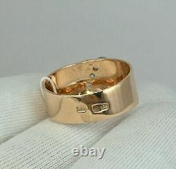 USSR Vintage Original Soviet Engagement Cubic Zirconia Rose Gold Ring 585 14K