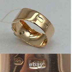 USSR Vintage Original Soviet Engagement Cubic Zirconia Rose Gold Ring 585 14K