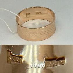 USSR Vintage Original Soviet Engagement Rose Gold Ring 583 14K, Engagement Ring