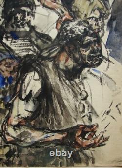 Ukrainian Soviet USSR Painting Expressionism portrait lumpen unemployed people
