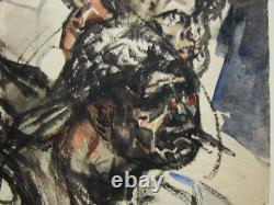 Ukrainian Soviet USSR Painting Expressionism portrait lumpen unemployed people