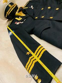Uniform coat, jacket, Russian Soviet Navy officer marine captain rare + hat