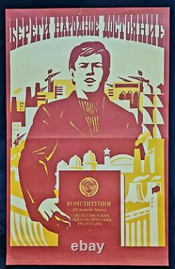 Ussr Peoples Properties & Constitution Of Soviet Union Republics Russian Poster