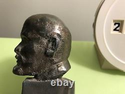 Ussr Russian Soviet Communist Lider Vladimir Lenin Bronze Bust & Desk Calendar